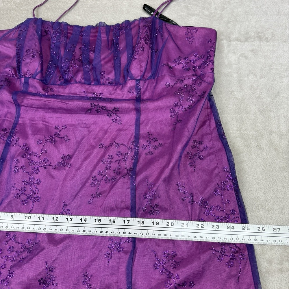 Vtg Zum Zum Purple Glitter Formal Dress Y2K Fairy Prom HoCo 2XL Sheer READ - Picture 10 of 13